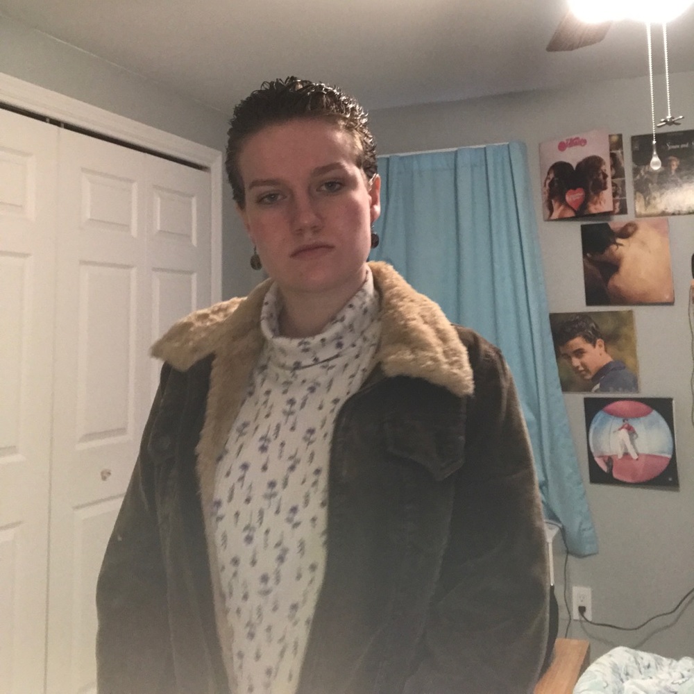 Brown insulated faux fur coat